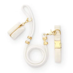 Ivory Velvet Collar Walk Set