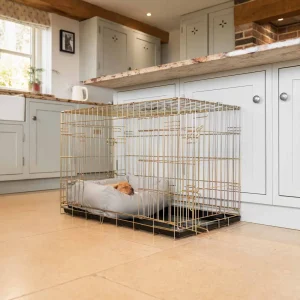 Dog Crate with Cosy & Calming Puppy Crate Bed in Savanna Stone by Lords & Labradors