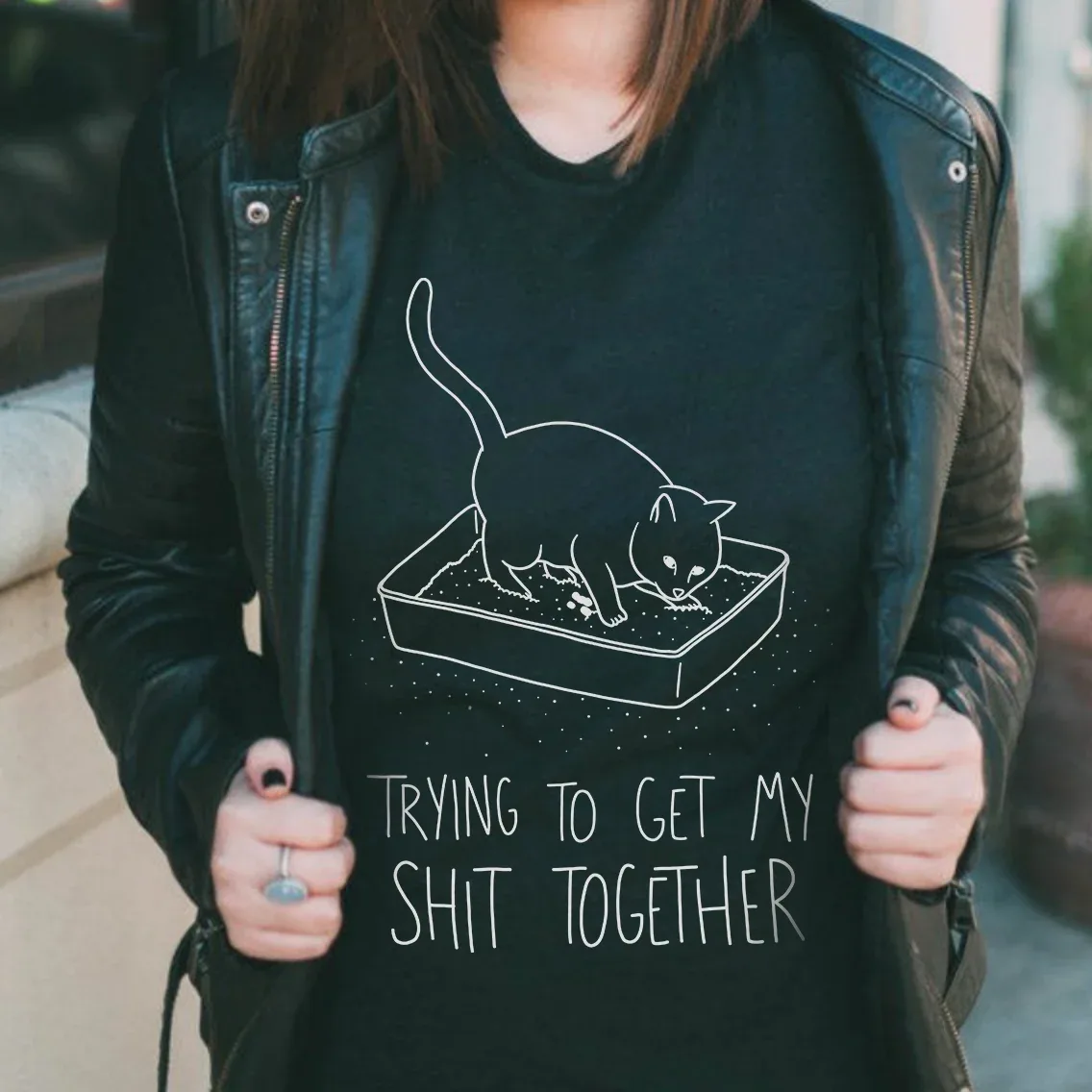 Shit Together Cat T-Shirt - Image 2