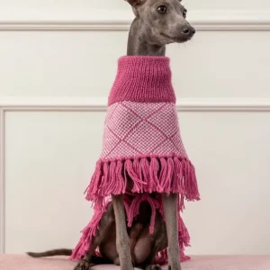 Diamond Pink Alpaca Dog Poncho