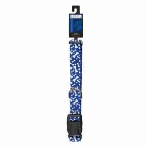 CC Patterns Dog Collar Bone 10-16 in Blue