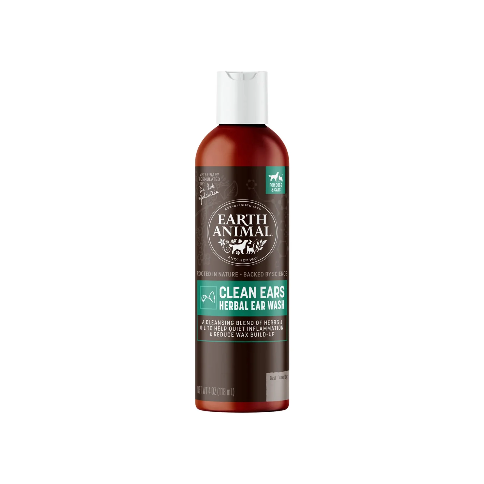 Earth Animal Herbal Topical Remedies Clean Ears Wash for Dogs