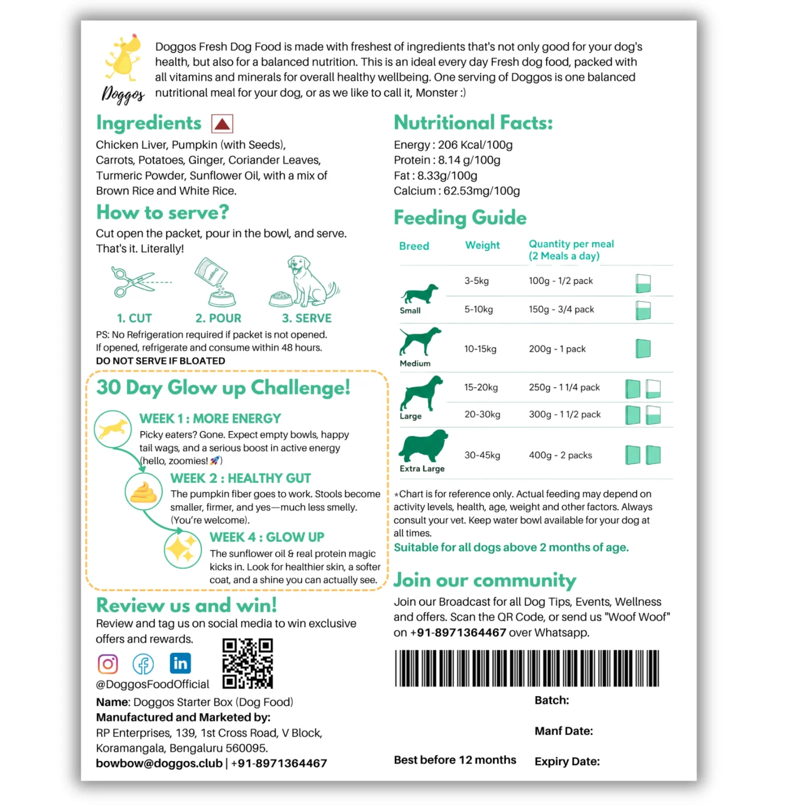 Doggos Chicken and Pumpkin Real Fresh Dog Wet Food (200g) - Image 2
