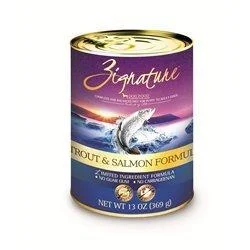 Zignature Trout & Salmon Formula Canned Dog Food - 12/13 oz Cans - Case of 1