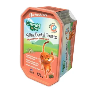 Emerald Pet Salmon Dental Cat Treats - 11 oz Tub