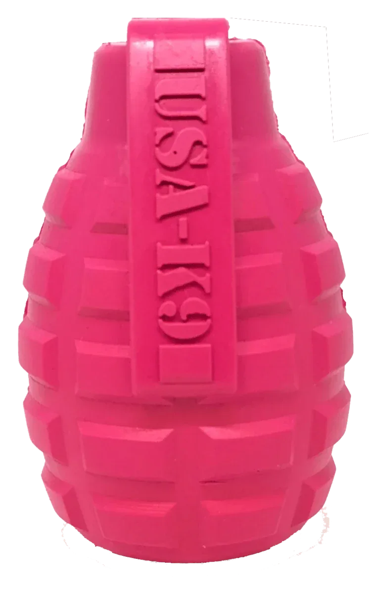 USA-K9 Puppy Grenade Durable Rubber Chew Dog Toy & Treat Dispenser for Teething Pups