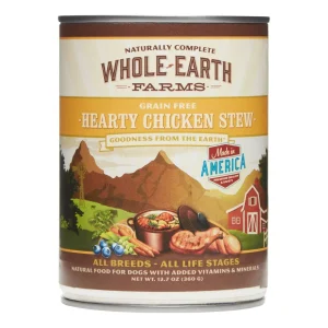 Whole Earth Farms Grian Free Hearty Chicken Stew Canned Dog Food - 12.7 oz Cans - Case of 12