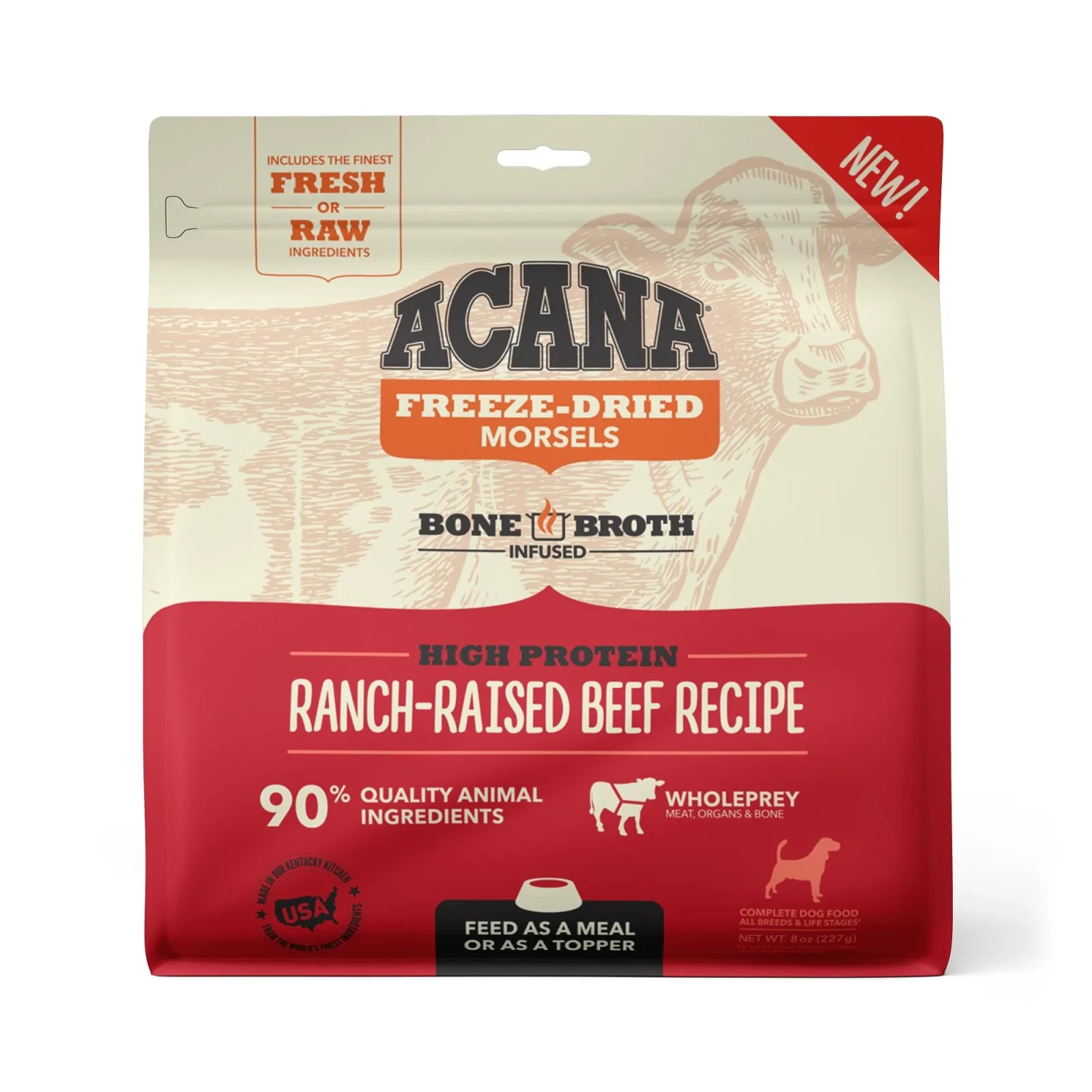 Acana 'Kentucky Dogstar Chicken' Morsels Ranch Freeze-Dried Dog Treats - Raised Beef Recipe