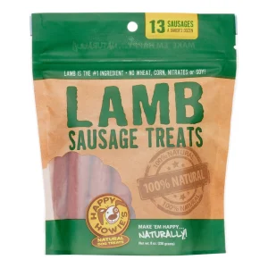 Happy Howie's Deli Style Sausages 4" Sausage Bakers Dozen Lamb Natural Dog Chews - 3.5 oz Bag