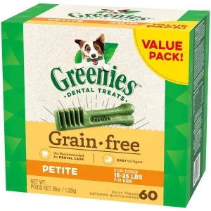 Greenies Grain Free Petite Tub Treat Pack Dental Dog Treats - 36 oz