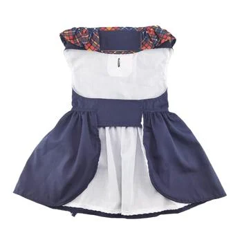Navy Dress with Plaid Ruffles Harness Dress - Image 2