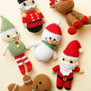 TINY REINDEER CROCHET DOG TOY