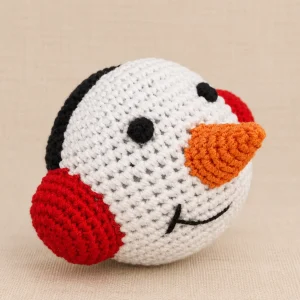 SNOWMAN BALL CROCHET DOG TOY