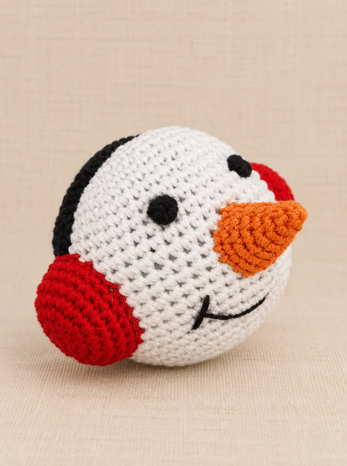 SNOWMAN BALL CROCHET DOG TOY