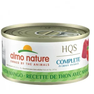 Almo Nature HQS Complete Tuna Recipe with Mango in Gravy Canned Cat Food - 2.47 oz Cans - Case of 24