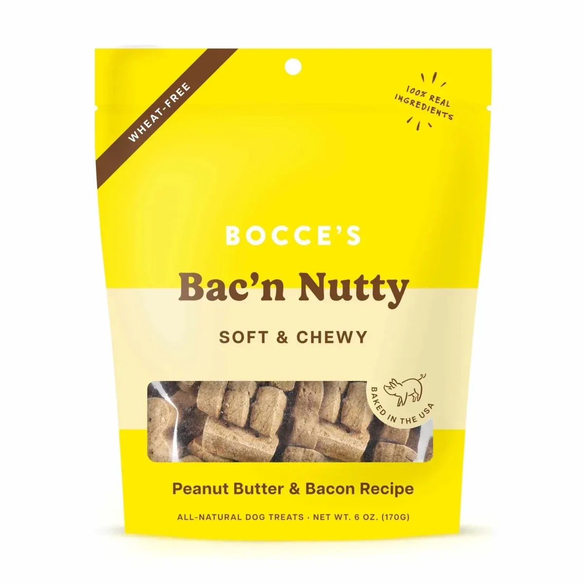 Bocce's Bakery Bac'N Nutty Soft & Chewy Dog Treats 6 oz