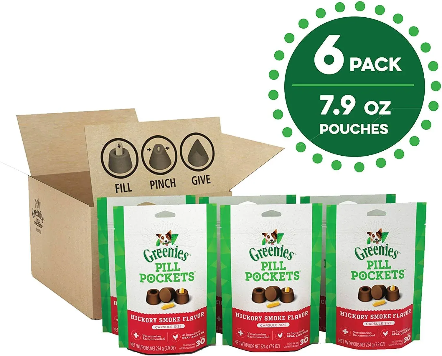 Greenies Pill Pockets for Dogs Hickory Capsule - 7.9 oz - 30 Count - Image 2
