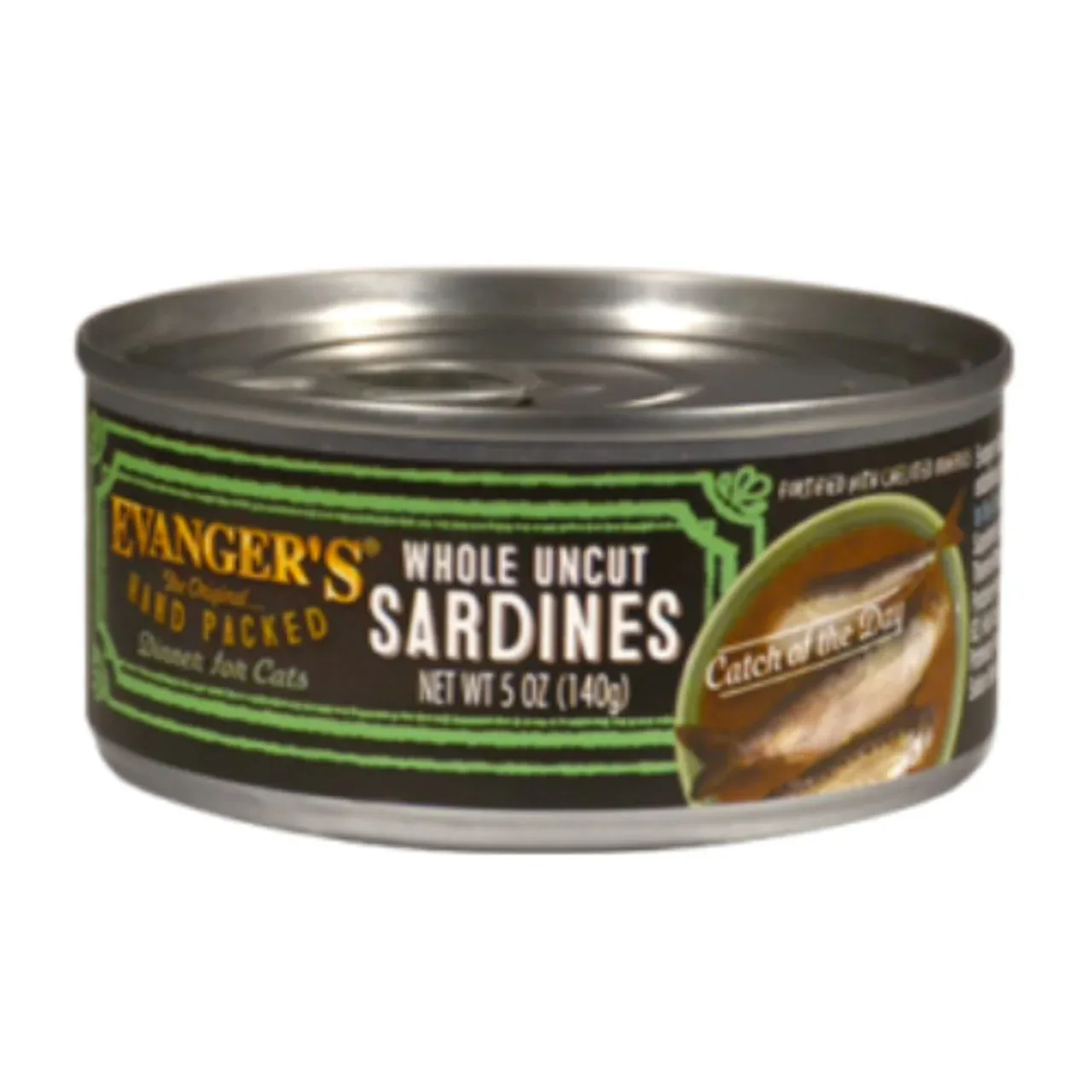 Evanger's Whole Uncut Sardine Dinner for Cats Super Premium Canned Cat Food - 5.5oz Cans - Case of 24