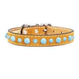 Cabachon Collar – Turquoise on Suede in Tan