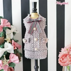 Wooflink Tweed Dress - Pink