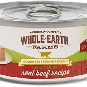 Whole Earth Farms Grain-Free Beef Recipe Canned Cat Food - 2.75 oz Cans - Case of 24