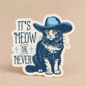IT'S MEOW OR NEVER STICKER