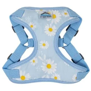 Wrap and Snap Choke Free Dog Harness - Blue Daisy