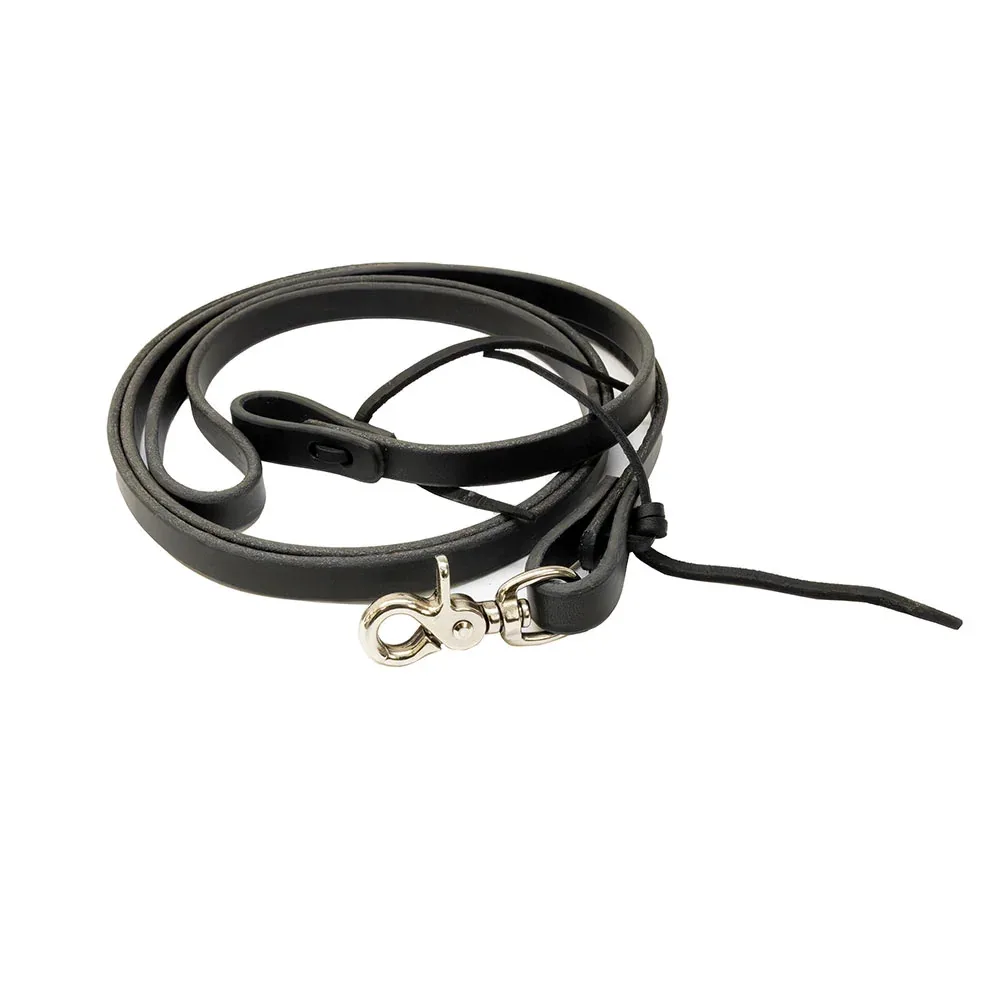 Professionals Choice Black 5/8in Latigo Roping Reins