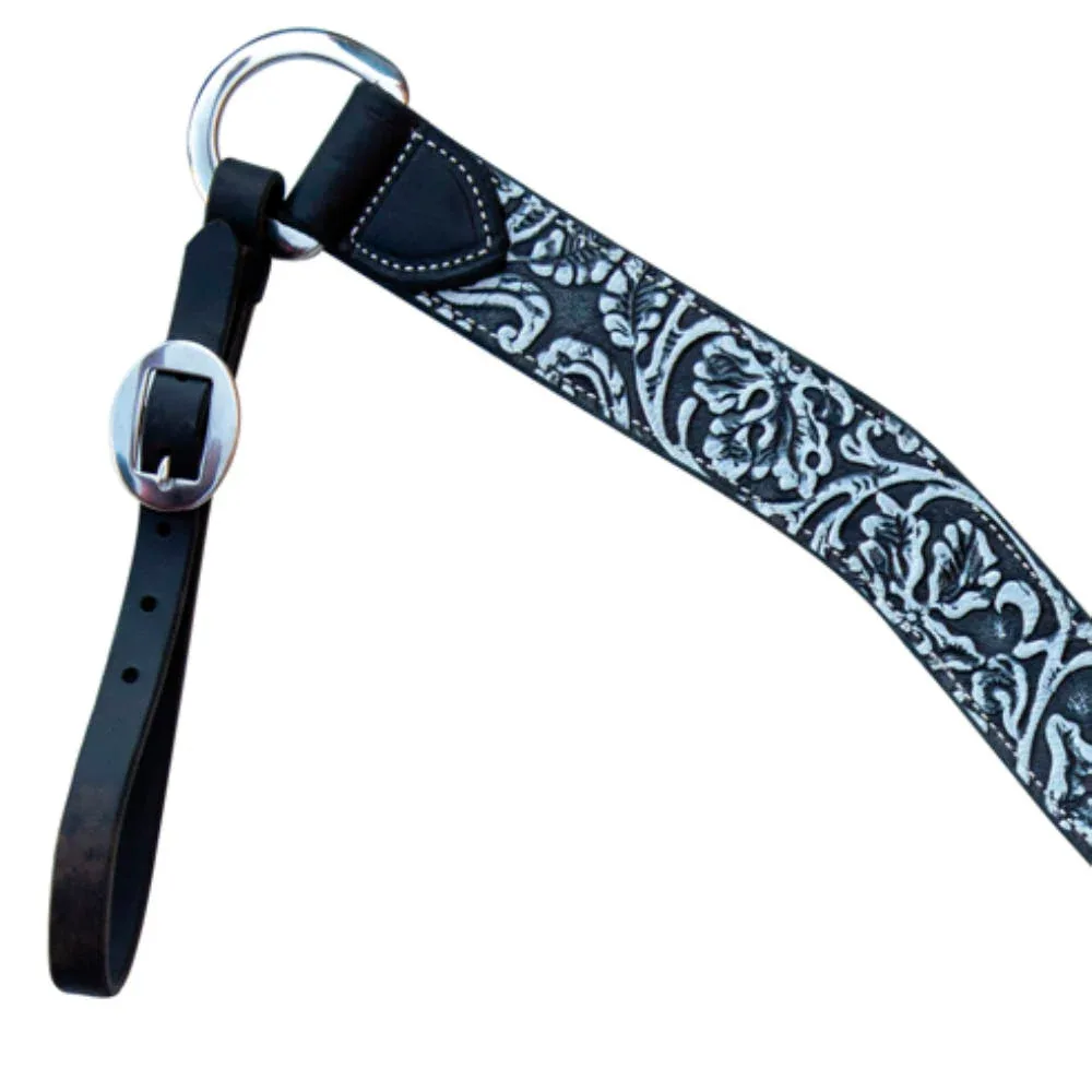 Professionals Choice Black and White Paisley Overlay 2in Contoured Breast Collar - Image 2