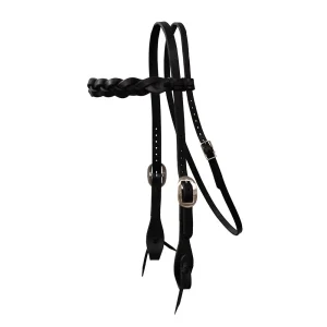 Professionals Choice Black Infinity Braid Browband Headstall
