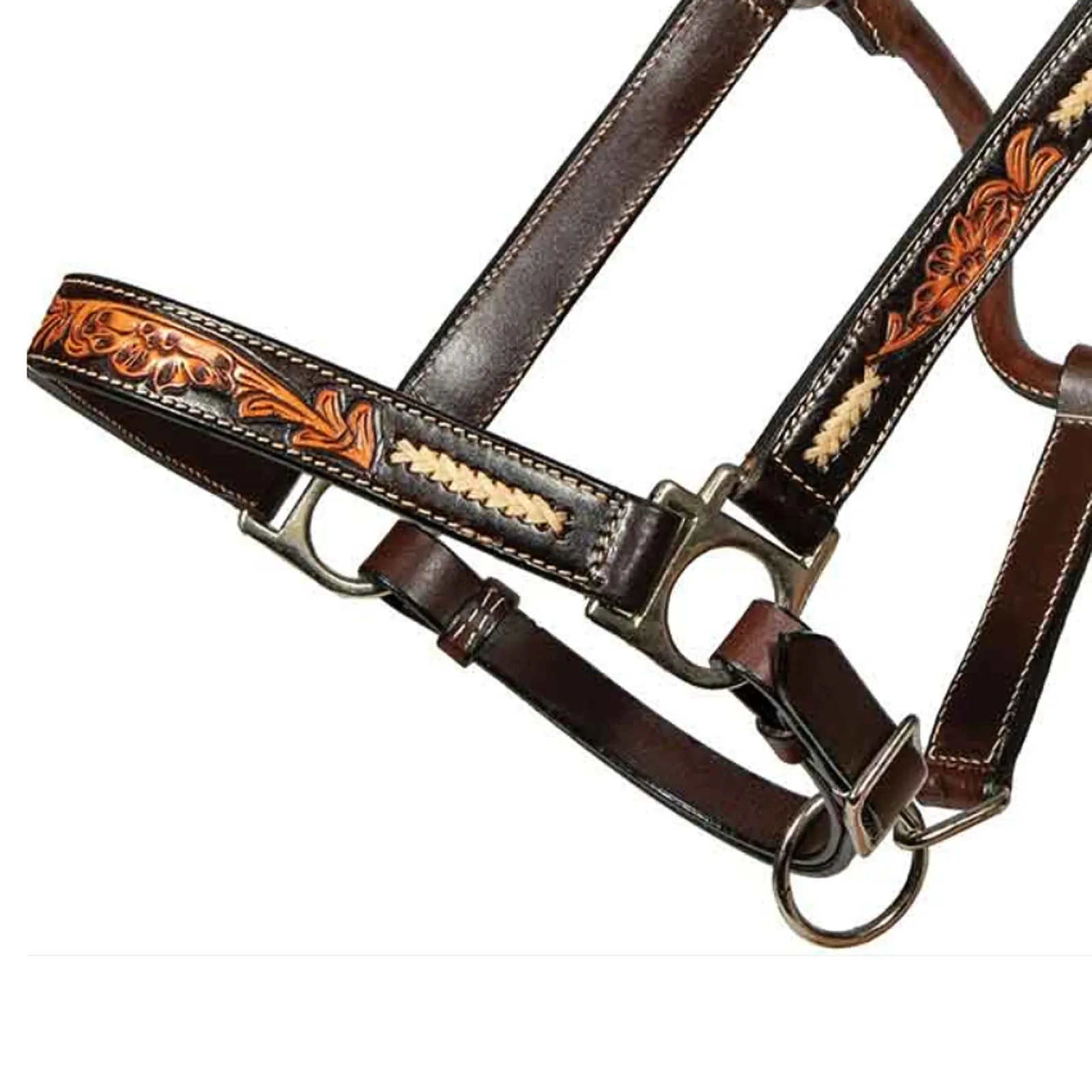 Professionals Choice Heritage Rawhide Braided Leather Horse Halter - Image 2