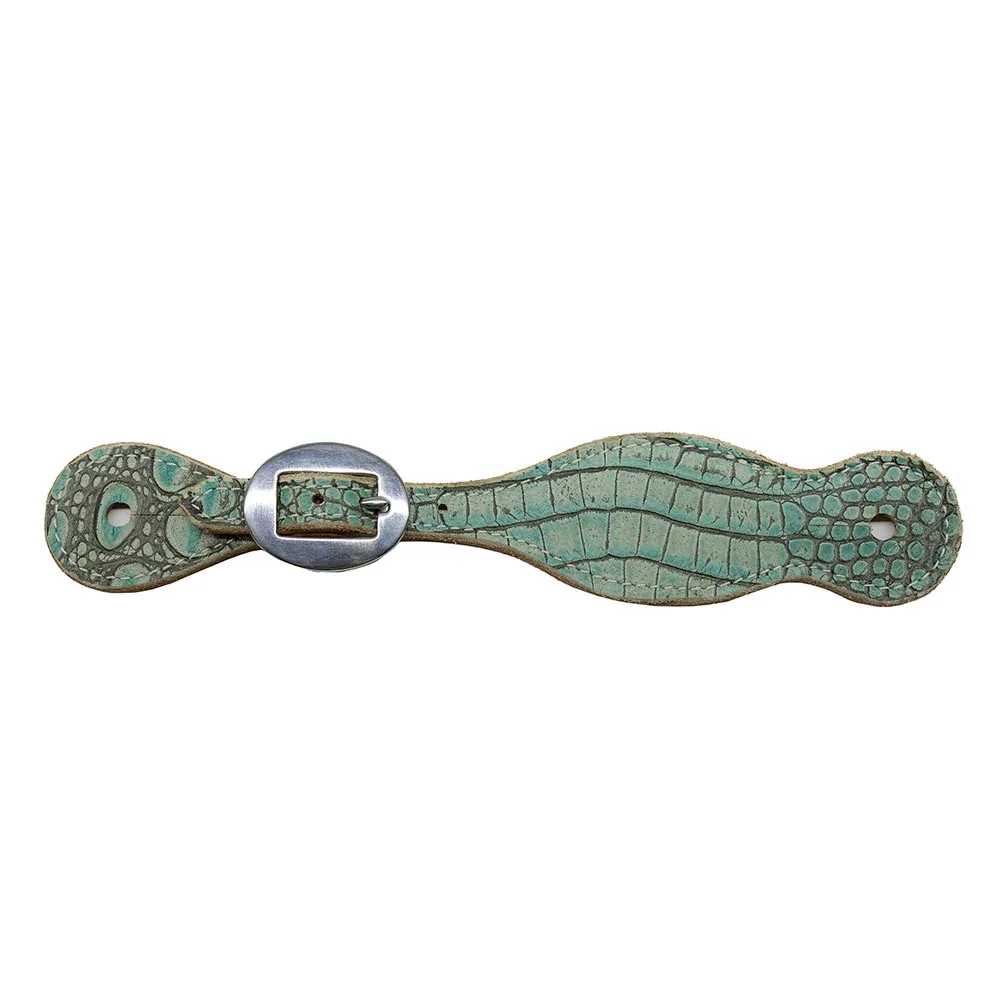 Professionals Choice Ladies Turquoise Gator Spur Straps