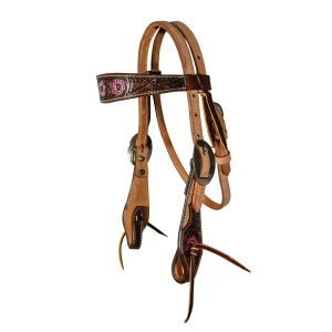 Professionals Choice Pink Flower Pony Browband Headstall