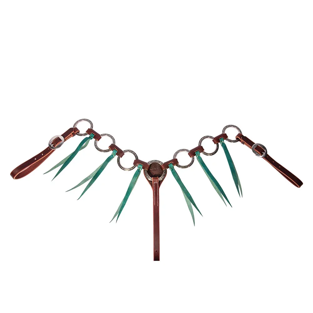 Professionals Choice Pony Ring Breast Collar with Emerald Tassles