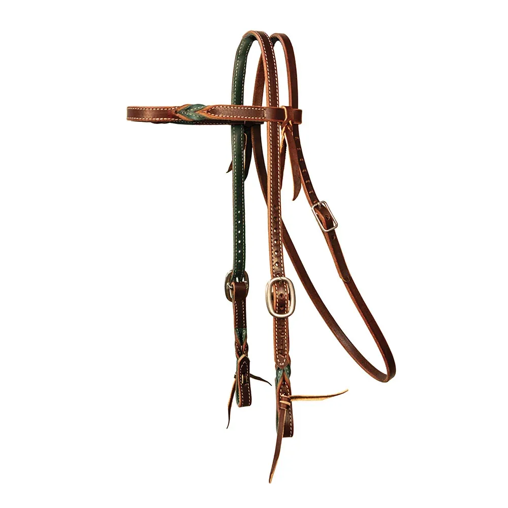 Professionals Choice Twist Emerald Burgundy Browband Headstall