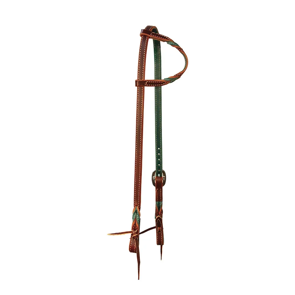 Professionals Choice Twist Emerald Burgundy Single Ear Headstall