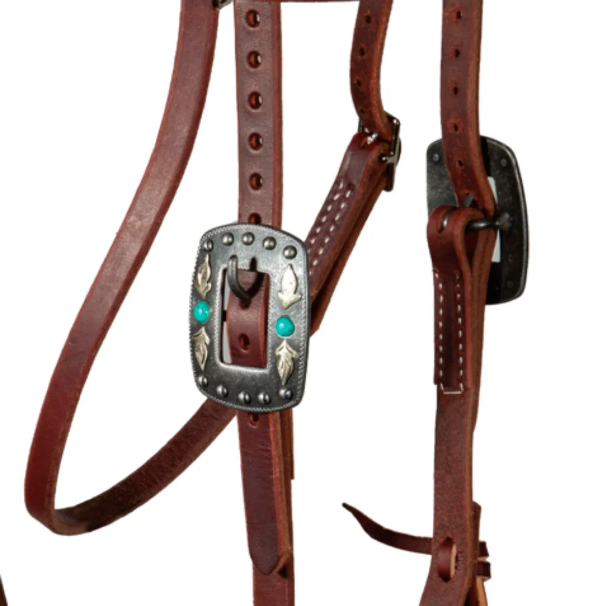 Professionals Choice Working Pony Correctional Bridle Set with Turquoise Laced Reins - Image 2
