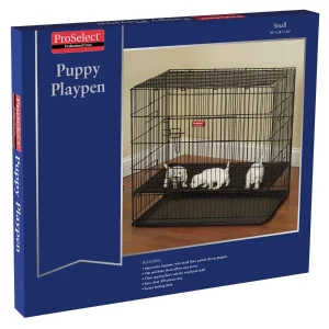 ProSelect Puppy PlayPen w/Plastic Pan S Black