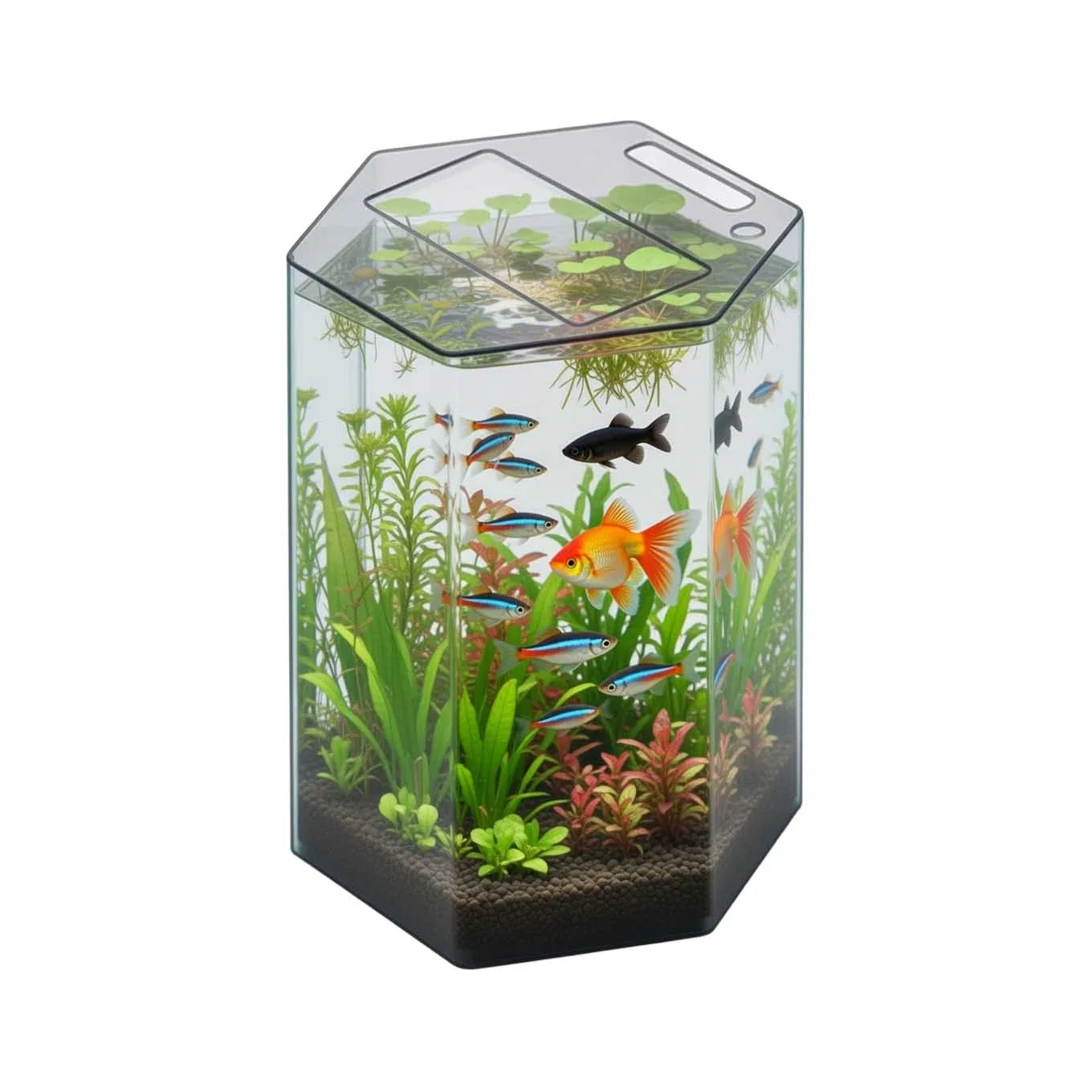 ProStar 12 Gallon Hexagon Acrylic Aquarium (15 Dia x 16") - Pro Clear