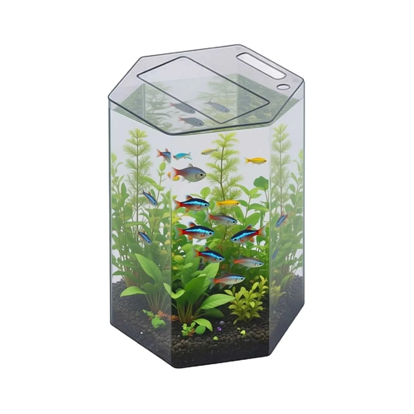 ProStar 20 Gallon Hexagon Acrylic Aquarium (15 Dia x 24") - Pro Clear