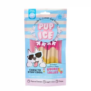 Pup Ice Strawberry and Banana Flavoured Rocket Lollies Dog Treat