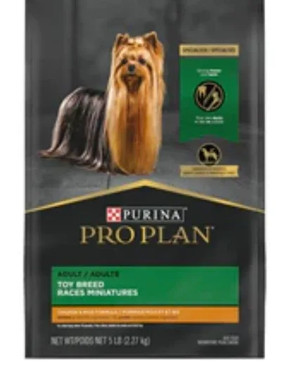 Purina Pro Plan Chicken & Rice Toy Breed Dry Dog Food - 5lb Pack of 5 Bags