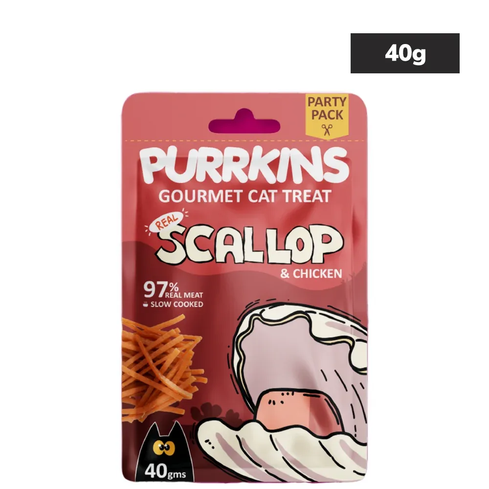 Purrkins Crab & Chicken and Lobster & Chicken and Scallop & Chicken Soft Jerky Combo Cat Treats - Image 2