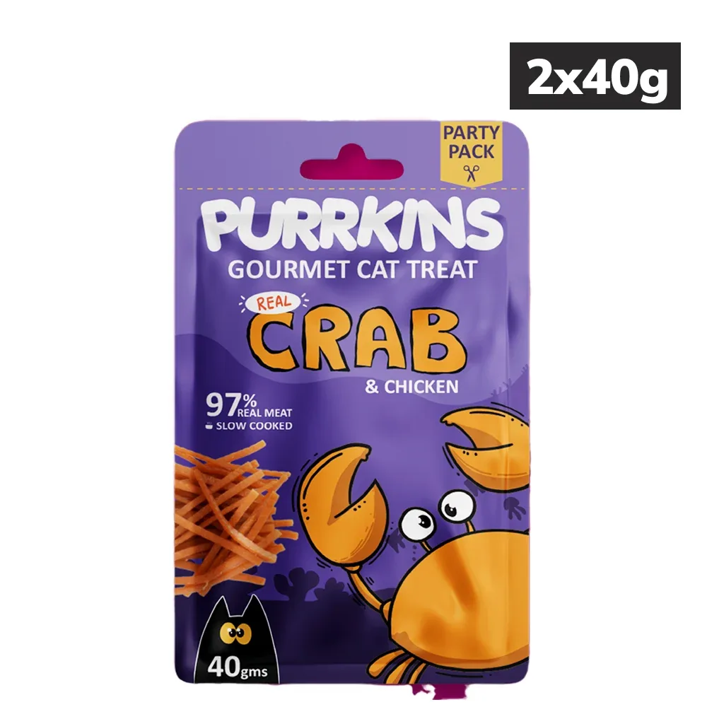 Purrkins Crab & Chicken Soft Jerky Cat Treats - Image 2