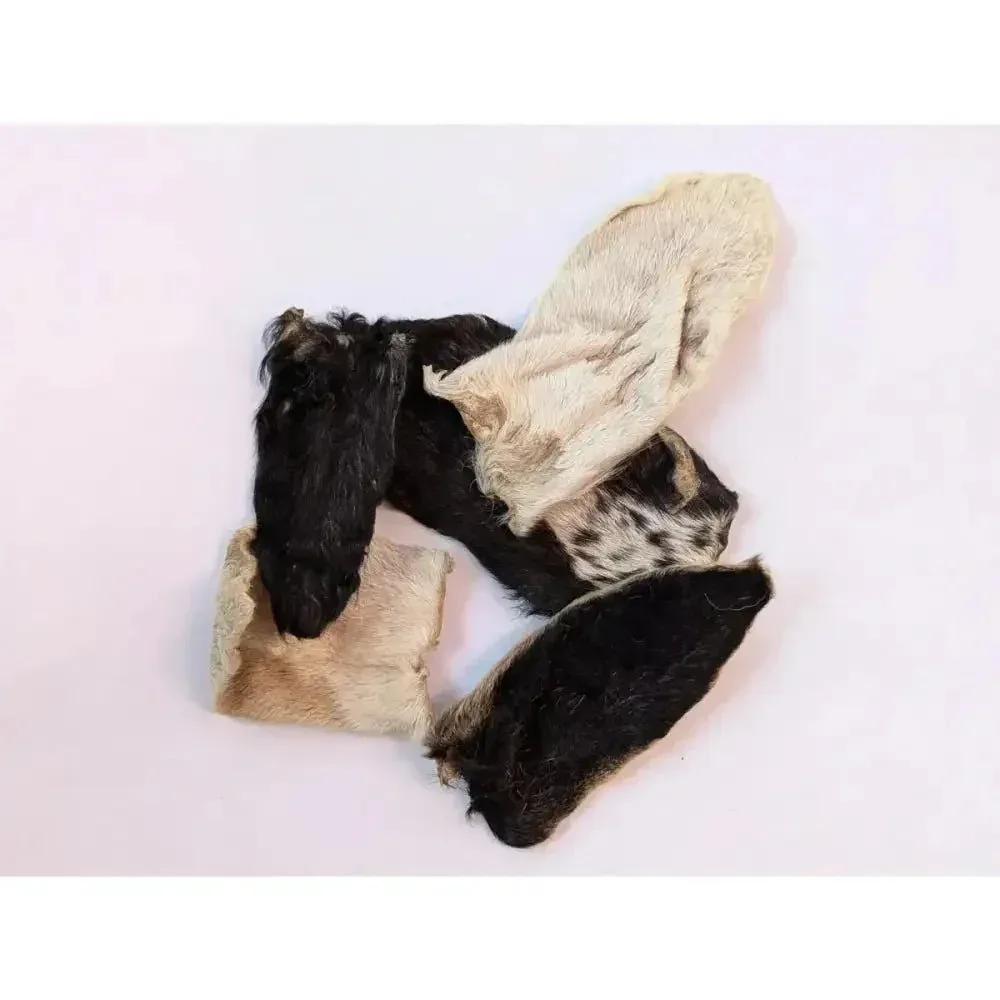 QT Dog Goat Hearz Hairy Goat Ears - All-Natural Dog Chews for Healthy, Happy Pups