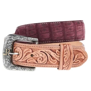 R Watson Boots Men's Nubuck Suede Rhubarb Caiman Belt