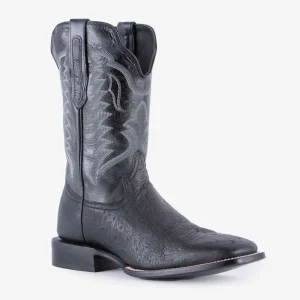 R Watson Boots Men's Rods Exclusive Black Smooth Ostrich 11in Black Goat Top