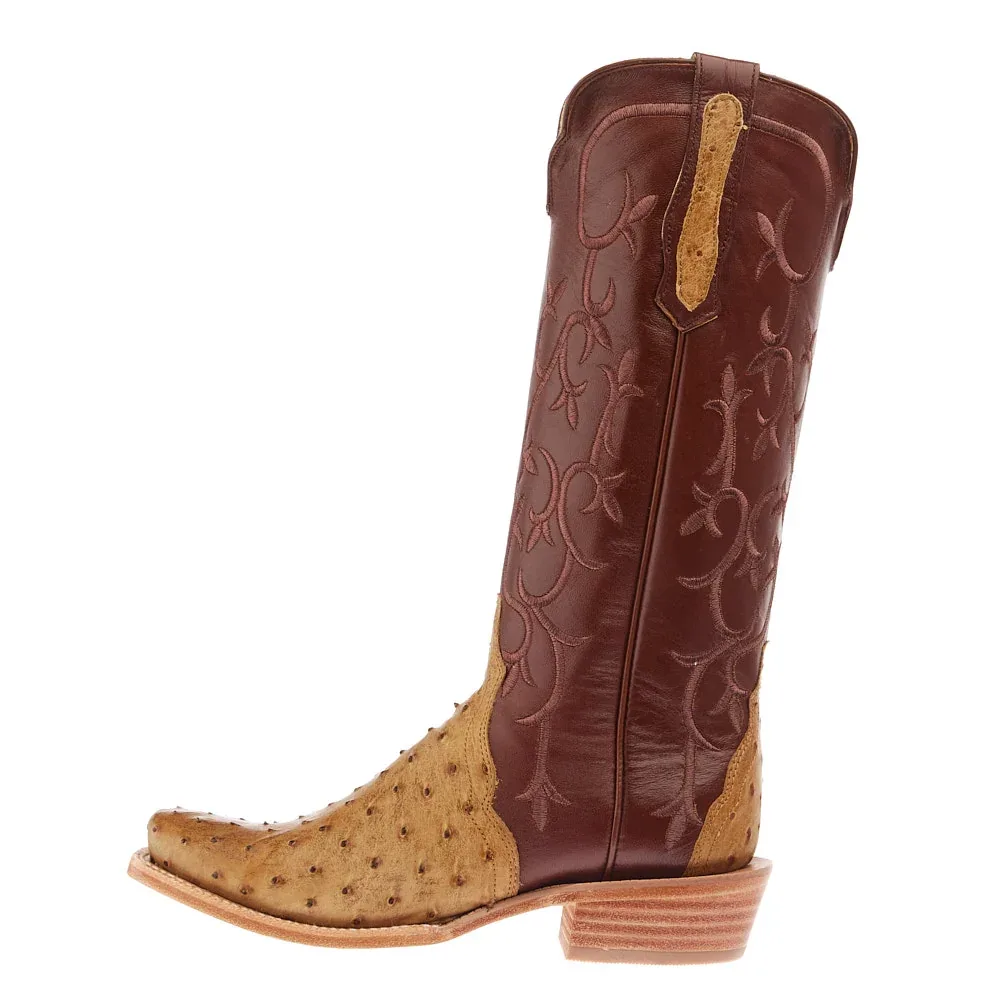 R Watson Boots Women's Antique Saddle Full Quill Ostrich 14in Cognac Top - Image 2