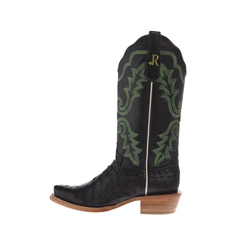R Watson Boots Women's Black Full Quill Ostrich 13 - Image 2