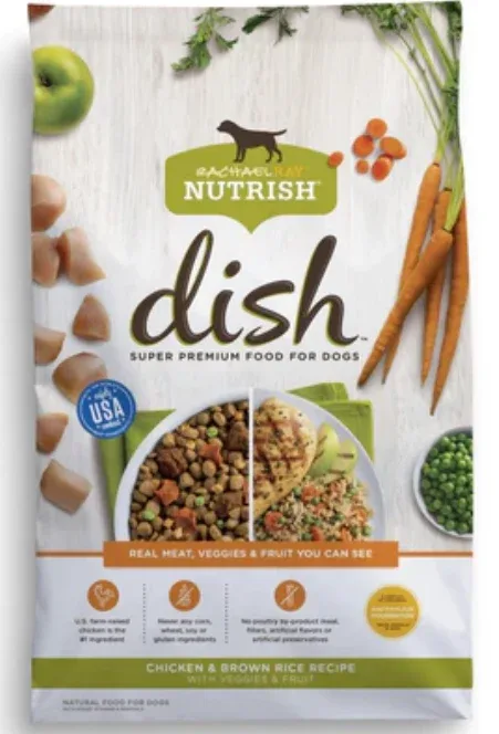 Rachael Ray Nutrish Dish Natural Chicken & Brown Rice with Fruit & Veggies-23lbs